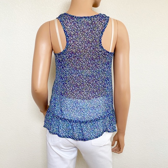 2x10 Black Poppy Sheer Floral Sleeveless Top - Picture 4 of 8